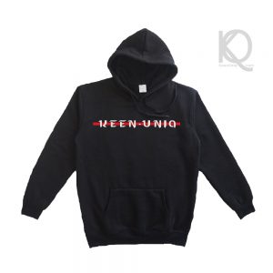 Eco black hoodie keenuniq cool red design