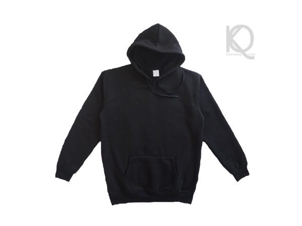 Eco black plain hoodie keenuniq