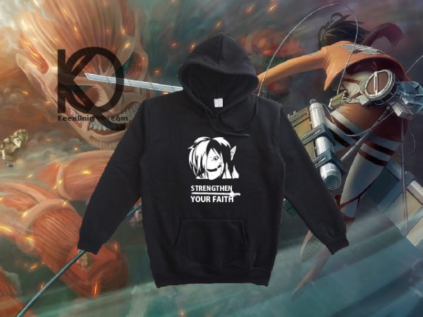attack on titan anime pull up hoodie