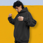 baggy boxy black blank hoodie