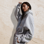 baggy cropped white hoodie