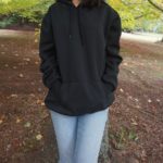 black hoodie jeans women for winter style