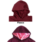 hoodie hood lined type Satin and fleece fabric | Keen Uniq