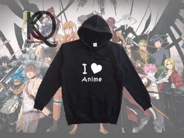 i love anime pull up hoodie