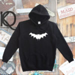 white bat pull up hoodie